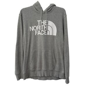 The North Face Men's Half‎ Dome Logo Hoodie Gray Size Large Pullover